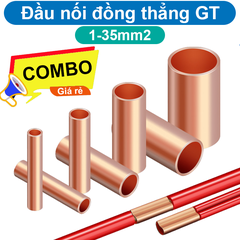 (5 cái) Đầu nối dây điện thẳng bằng đồng GT chuyên dụng