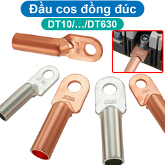 Đầu cos đồng đỏ DT, đầu cốt bấm nối dây điện đấu máy hàn, tủ điện, cọc tiếp địa