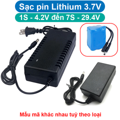 Sạc pin Lithium 1S - 4.2V đến 7S - 29.4V chân cắm 5.5x2.1mm
