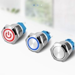 Nút nhấn chống nước đầu bằng ( Nhấn Giữ - Khóa ) lỗ khoét 12mm/16mm/19mm/22mm