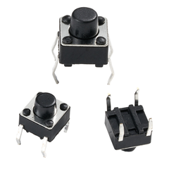(10 cái) Nút nhấn 6x6mm 4 chân cắm DIP cao 4.3 - 15mm