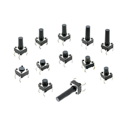 (10 cái) Nút nhấn 6x6mm 4 chân cắm DIP cao 4.3 - 15mm