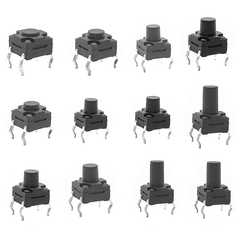 (10 cái) Nút nhấn 6x6mm chống thấm 4 chân cắm DIP cao 4.3 - 15mm