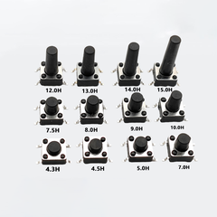 (10 cái) Nút nhấn 6x6mm 4 chân dán SMD cao 4.3 - 15mm