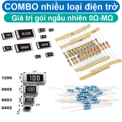 Gói nhiều loại điện trở cắm, điện trở dán cho anh em thợ cần đủ loại