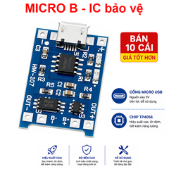 (Giá Sỉ) Mạch Sạc Pin TP4056 cổng USB micro B / Type C (Có / Không IC bảo Vệ )