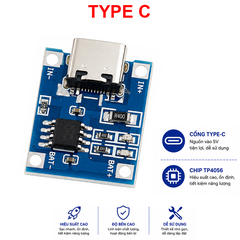 (Giá Sỉ) Mạch Sạc Pin TP4056 cổng USB micro B / Type C (Có / Không IC bảo Vệ )