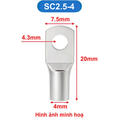 Đầu Cos tròn trần SC đồng si mạ chống oxi hóa