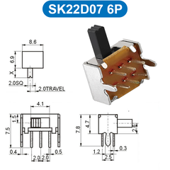 (10 Cái) Công tắc trượt, công tắc slide chân cắm chỉnh ngang hàn PCB