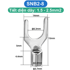 (50 Cái) Đầu Cos chữ Y trần SNB đồng si mạ chống oxi hoá