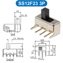 (10 Cái) Công tắc trượt, công tắc slide chân cắm chỉnh ngang hàn PCB