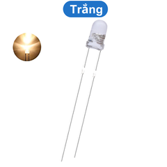 (20 Con) LED 3mm trong suốt (đỏ/trắng/vàng/xanh lá/xanh dương)