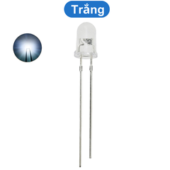 (20 Con) LED 5mm trong suốt (đỏ/trắng/vàng/xanh lá/xanh dương)