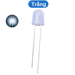(5 Con) LED 10mm đục (đỏ/trắng/vàng/xanh lá/xanh dương)