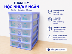 (Thanh lý) Tủ A4 -5 ngăn-Nắp bằng, nhựa PP, tủ mỹ phẩm, tủ văn phòng, mini để bàn tiện lợi