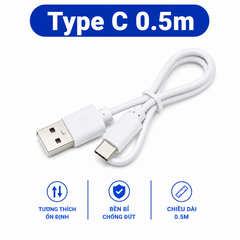 Dây cáp sạc cho thiết bị công suất thấp không truyền dữ liệu cổng type C / Micro B