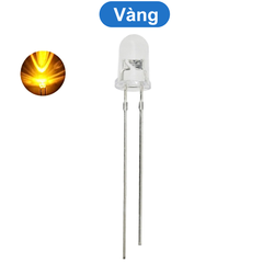 (20 Con) LED 5mm trong suốt (đỏ/trắng/vàng/xanh lá/xanh dương)