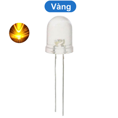 (5 Con) LED 10mm trong suốt (đỏ/trắng/vàng/xanh lá/xanh dương)