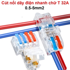 Cút nối dây điện nhanh chữ T 32A Cho dây 0.5 - 5mm2
