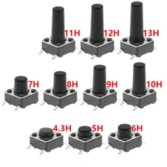 (5 cái) Nút nhấn 12x12mm 4 chân dán cao 4.3 - 12mm