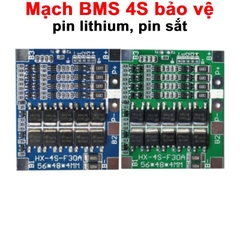 Mạch BMS 4S bảo vệ pin lithium, pin sắt chân hàn + cổng cắp zh 30A 10MOS