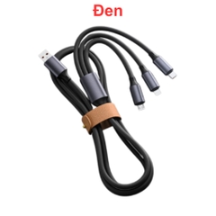 Cáp sạc 3 đầu IP, Type C, Micro B 120W 1.2 mét dây silicon