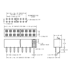 Hàng rào cái đôi 2.0mm cắm chân đứng cao 4.3mm