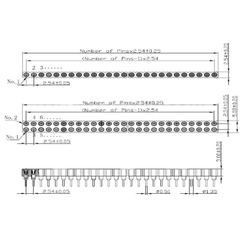 Hàng rào cái chân lỗ tròn 2.54mm cắm đứng