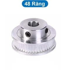 Puly răng GT2 màu bạc bước răng 2mm, bản dây đai 6mm