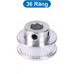 Puly răng GT2 màu bạc bước răng 2mm, bản dây đai 6mm