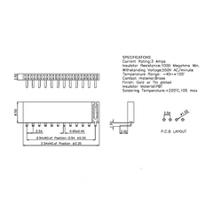 Hàng rào cái đơn 2.54mm cắm chân cong cao 8.5mm