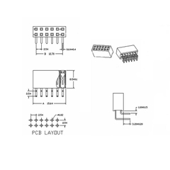 Hàng rào cái đôi 2.54mm cắm chân cong cao 8.5mm