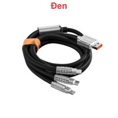 Cáp sạc 3 đầu sắt IP, Type C, Micro B 120W 1.2 mét nhiều màu có túi