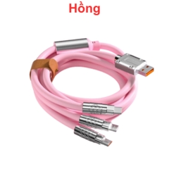 Cáp sạc 3 đầu sắt IP, Type C, Micro B 120W 1.2 mét nhiều màu có túi
