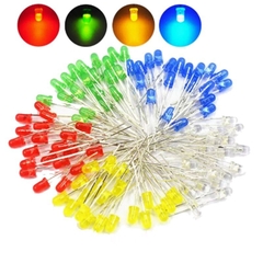 (20 Con) LED 3mm màu (đỏ/vàng/xanh lá/xanh dương)