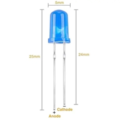 (20 Con) LED 5mm màu (đỏ/vàng/xanh lá/xanh dương)