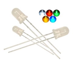 (20 Con) LED 5mm đục (đỏ/trắng/vàng/xanh lá/xanh dương)