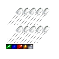 (20 Con) LED 5mm trong suốt (đỏ/trắng/vàng/xanh lá/xanh dương)