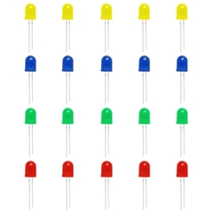 (5 Con) LED 10mm màu (đỏ/vàng/xanh lá/xanh dương)