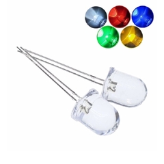 (5 Con) LED 10mm trong suốt (đỏ/trắng/vàng/xanh lá/xanh dương)