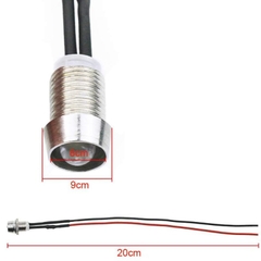 LED vỏ inox nối có chống nước,dây dài 20cm,đường kính ren 8mm