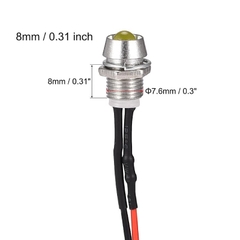 LED vỏ inox nối có chống nước,dây dài 20cm,đường kính ren 8mm