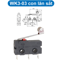 (5 cái) Công tắc hành trình WK2-01, WK3-03, WK3-05 125V 3A hàn dây