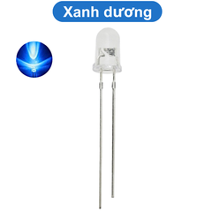 (20 Con) LED 5mm trong suốt (đỏ/trắng/vàng/xanh lá/xanh dương)