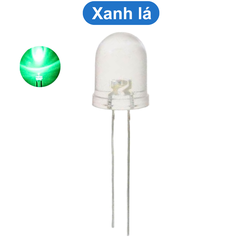 (5 Con) LED 10mm trong suốt (đỏ/trắng/vàng/xanh lá/xanh dương)