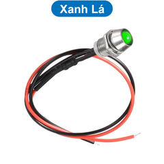 LED vỏ inox nối có chống nước,dây dài 20cm,đường kính ren 8mm