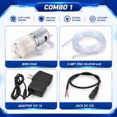 Bơm nước R365 12V cho hồ cá, bơm tưới cây, mô hình Stem