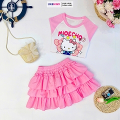 SET CHÂN VÁY bé gái hoạ tiết MÈO Kitty MH1L97