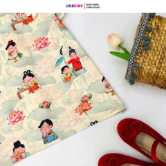 Váy bé gái kiểu dáng SƯỜN XÁM TAY LOE MH23D3