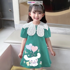 Váy Bé Gái Kiểu Dáng Cổ BÂU REN T76 - Likekids